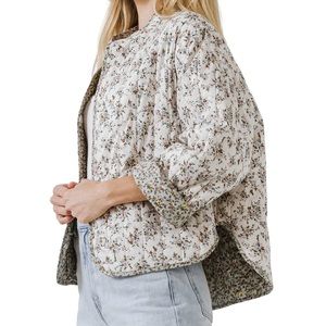 English Factory Floral Quilted Jacket Sz L